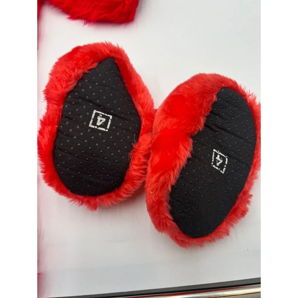 ELMO Sesame Street Comfy Soft REDFur Toddler 12 Month Halloween Costume slippers